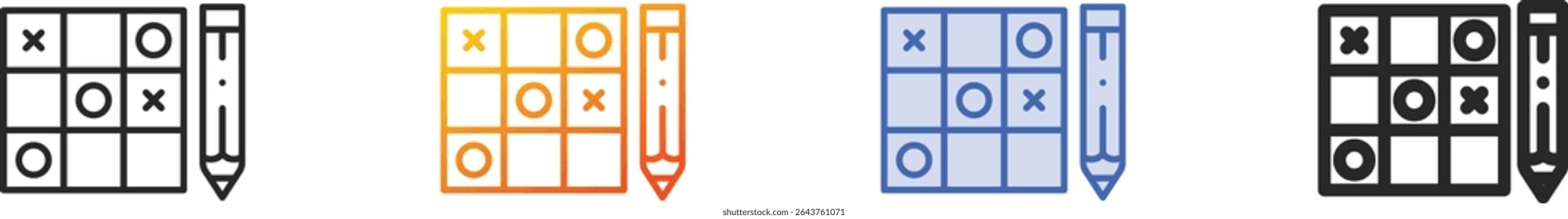tic tac toe icon.Thin Linear, Gradient, Blue Stroke and bold Style Design Isolated On White Background