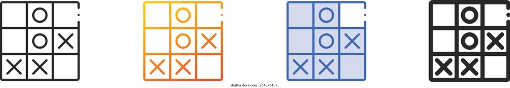 tic tac toe icon.Thin Linear, Gradient, Blue Stroke and bold Style Design Isolated On White Background