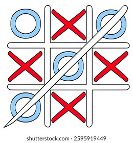 tic tac toe illustration hand drawn isolated vector
