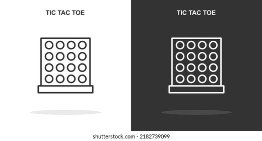 tic tac toe line icon. Simple outline style.tic tac toe linear sign. Vector illustration isolated on white background. Editable stroke EPS 10