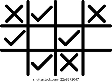 Tic Tac Toe Line Vector Icon Design