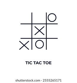 tic tac toe outline icon. Linear vector from entertainment concept. Thin line tic tac toe icon isolated on white background