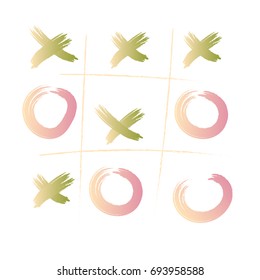  tic tac toe or OX board game cartoon drawing