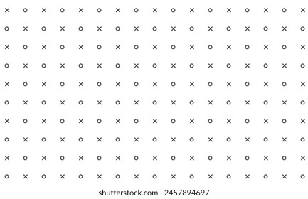 Tic tac toe pattern seamless. Vector Illustration 