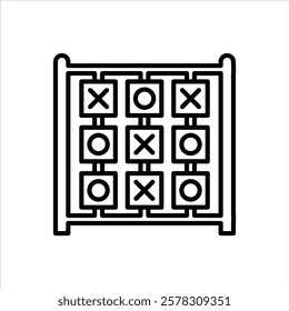 Tic Tac Toe Playground Line Icons Design Elements Illustration