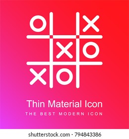 Tic tac toe red and pink gradient material white icon minimal design