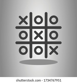 Tic tac toe simple icon with shadow. Flat desing