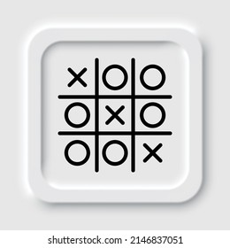 Tic tac toe game icon template design Royalty Free Vector