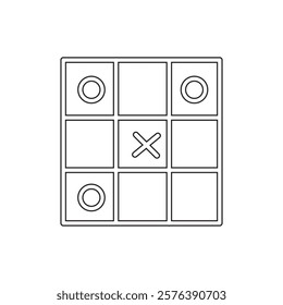 Tic Tac Toe Solid Flat Icon. The Icon is suitable for web pages, mobile apps, UI, UX, and GUI design.