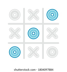 Tic Tac Toe, Tick Tack Toe Vector Icon Illustration Background