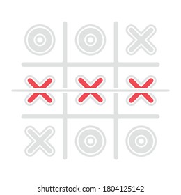 Tic Tac Toe, Tick Tack Toe Vector Icon Illustration Background