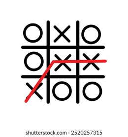 Tic Tac Toe, Tick Tack Toe Vektor Symbol Illustration Hintergrund.