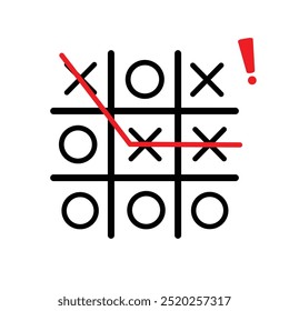 Tic Tac Toe, Tick Tack Toe Vektor Symbol Illustration Hintergrund.