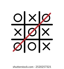 Tic Tac Toe, Tick Tack Toe Vektor Symbol Illustration Hintergrund.