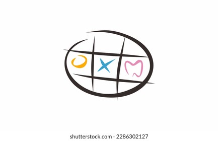 tic tac toe, logo de tic tac tooth, logotipo del dentista