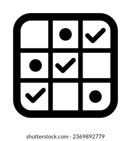 Tic Tac Toe Vector Glyph Icon For Personal And Commercial Use.
