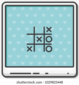 Tic tac toe XO game flat vector icon.
