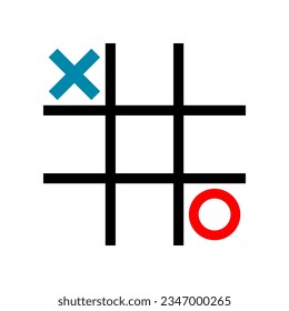 Tic tac toe xoxo game flat vector design