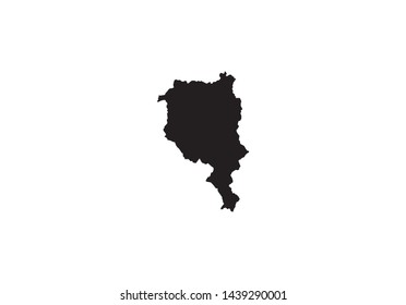 Ticino canton outline map Switzerland state country region