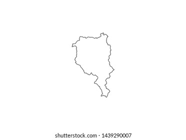 Ticino canton outline map Switzerland state country region