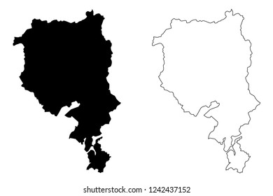 Ticino (Cantons of Switzerland, Swiss cantons, Swiss Confederation) map vector illustration, scribble sketch Republic and Canton of Ticino map