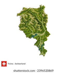 Tessin, Kanton Schweiz Topographische Karte (EPS)