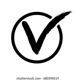 Tick abstract logo vector illustration isolated on white background. Grunge quality verified round stamp. Certified Seal Icon Vector