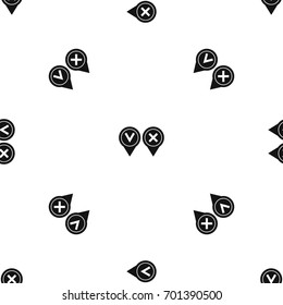 Tick affirmative and negative pattern repeat seamless in black color for any design. Vector geometric illustration