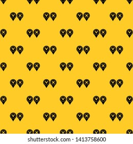 Tick affirmative and negative pattern seamless vector repeat geometric yellow for any design