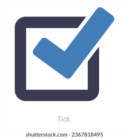 Tick and approve icon concept
