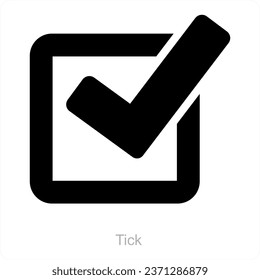 Tick and approve icon concept