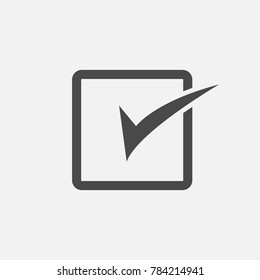 Tick Box Icon For Questionnaire And Business Gray