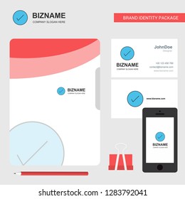 Tick Business Logo, File Cover Visiting Card and Mobile App Design. Vector Illustration