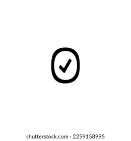 Tick button. Checkbox icon. Simple style web request approved background symbol. Checkbox brand logo design element. Checkbox t-shirt printing. vector for sticker.