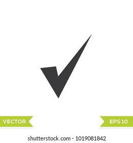 tick check black web icon flat on white background vector template illustration 
