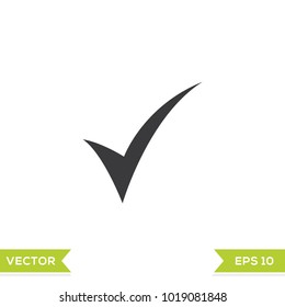 tick check black web icon flat on white background vector template illustration 
