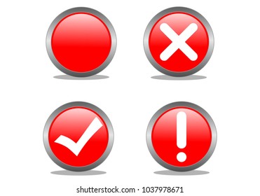 Tick, check, exclamation point red logo