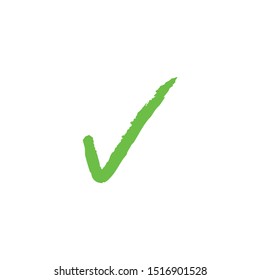 Tick check mark icon. Hand drawn doodle vector.