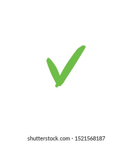 Tick check mark icon. Hand drawn doodle vector.