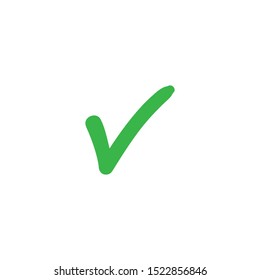 Tick check mark icon. Hand drawn doodle vector.