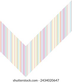 tick, check mark icon shape with small striped various color inside, tick, check mark icon vector illustration.