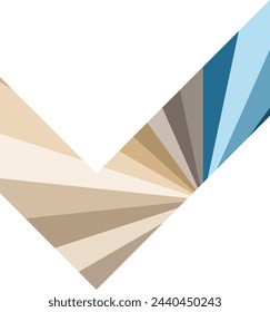 tick or check mark icon shape with pastel various color inside, tick or check mark icon vector illustration.