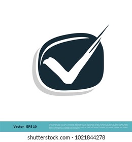 Tick Check Mark Icon Vector Logo Template Illustration Design. Vector EPS 10.