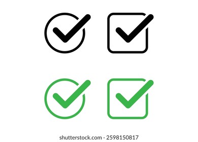 tick check mark icons in circle and box