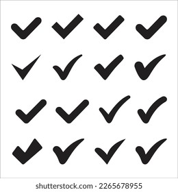 tick or check mark icons symbol sign, vector illustration