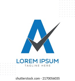 Marca de verificación Logo Design Vector Template In Modern Creative Minimal Style