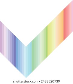 tick or check mark shape with rainbow striped color inside. tick or check mark vector illustration.