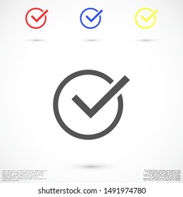 Tick checkmark approval check mark doodle Icon .Tick checkmark Vector Icon . Tick checkmark Check list button icon. Tick checkmark mark in round sign Icon .