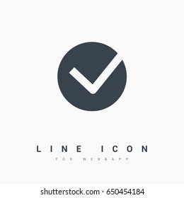 Tick checkmark line vector icon