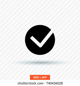 Tick checkmark line vector icon